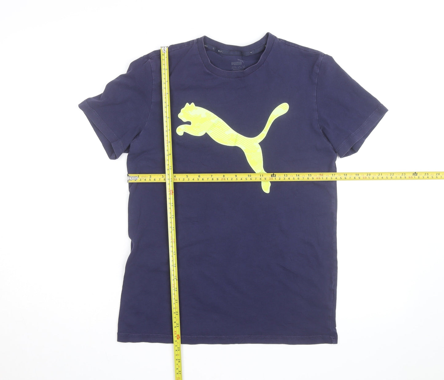 Puma Boys Blue Graphic Logo Sports T-Shirt 15-16 Years Regular Fit