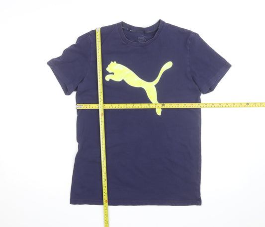 Puma Boys Blue Graphic Logo Sports T-Shirt 15-16 Years Regular Fit