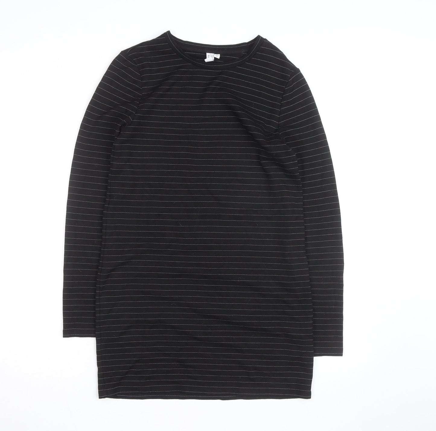 & Other Stories Women Black Striped Cotton Long Sleeve T-Shirt Size 12