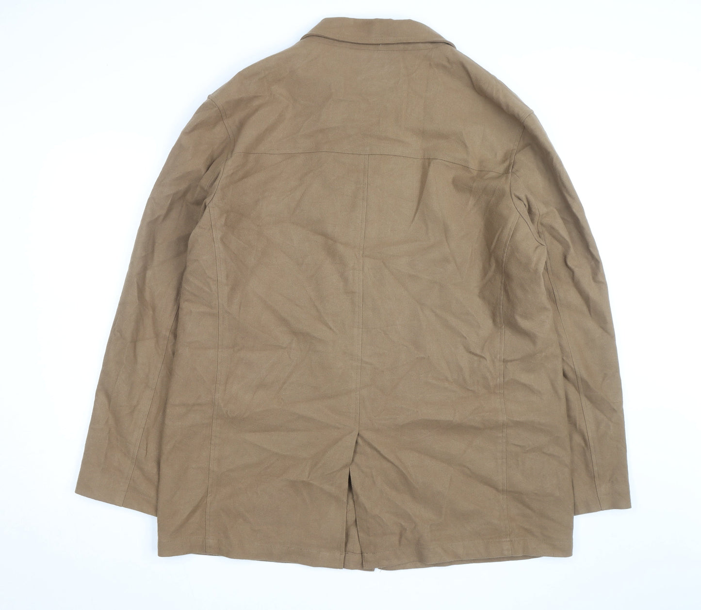 Alfani Men's Brown Cotton Lined Mid-Length Overcoat Size L