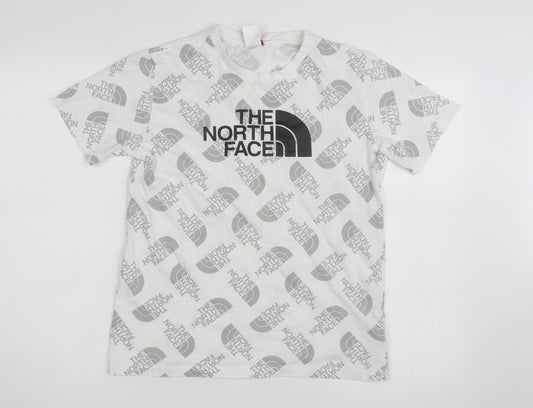 The North Face Boys White Logo Print Short Sleeve Cotton T-Shirt XL