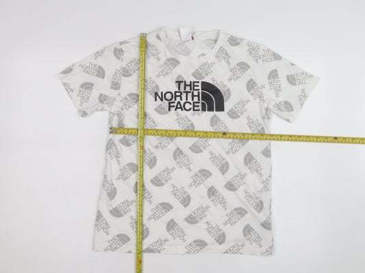 The North Face Boys White Logo Print Short Sleeve Cotton T-Shirt XL