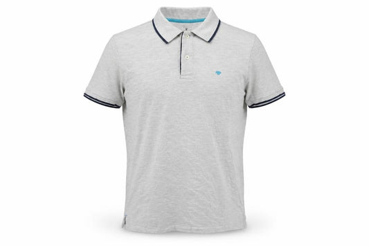 Tom Tailor Men's Grey Cotton Short Sleeve Polo Shirt Size S