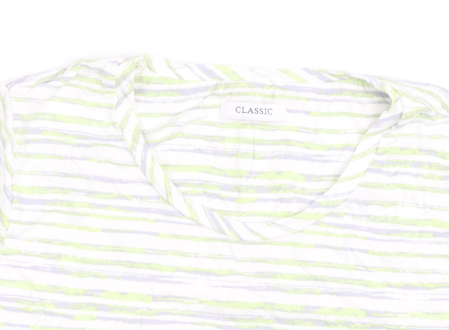 Marks and Spencer Women’s Multicoloured Striped Cotton T-Shirt Size 20