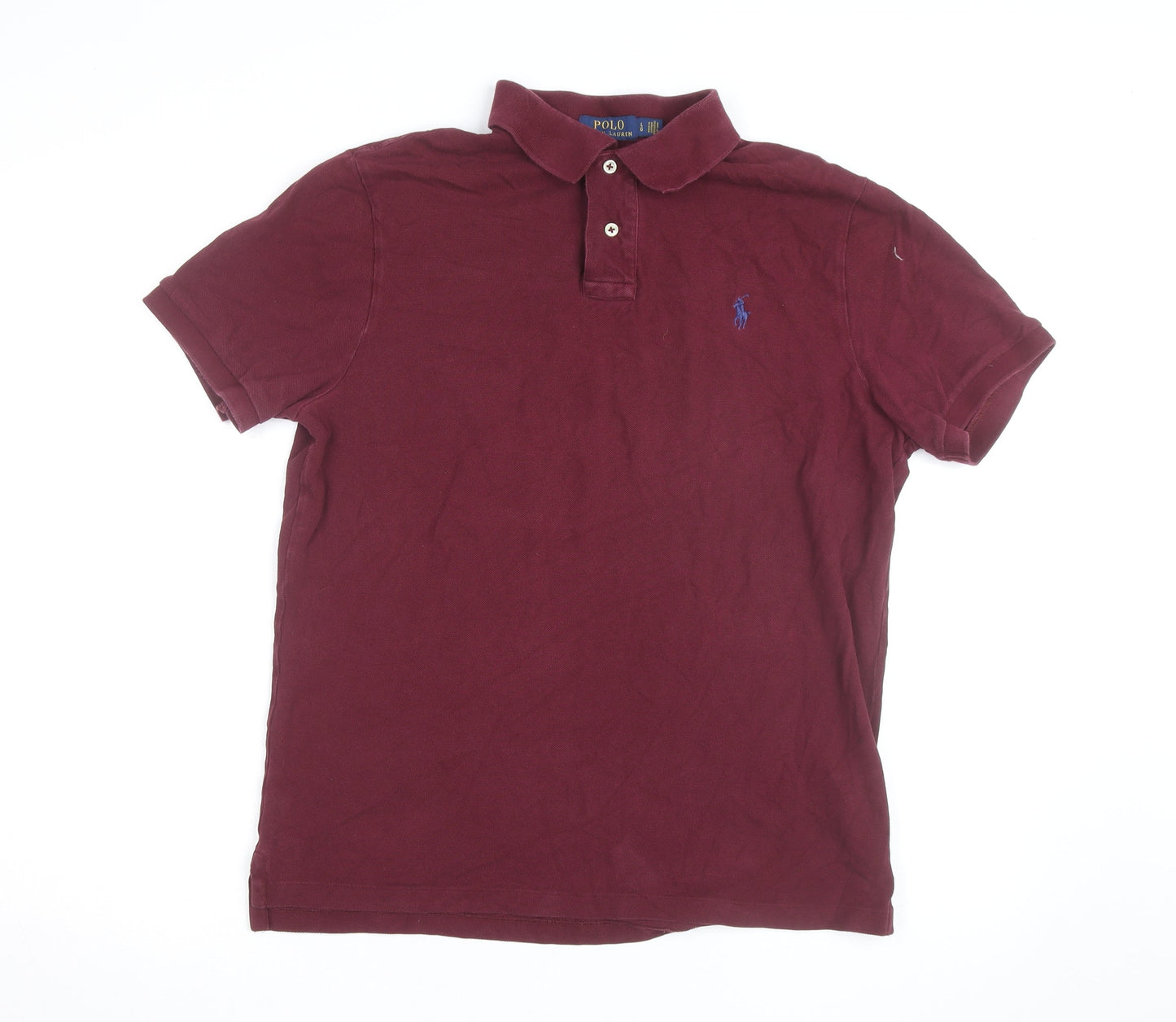 Polo Ralph Lauren Men's Burgundy Cotton Slim Fit Polo Shirt Size L