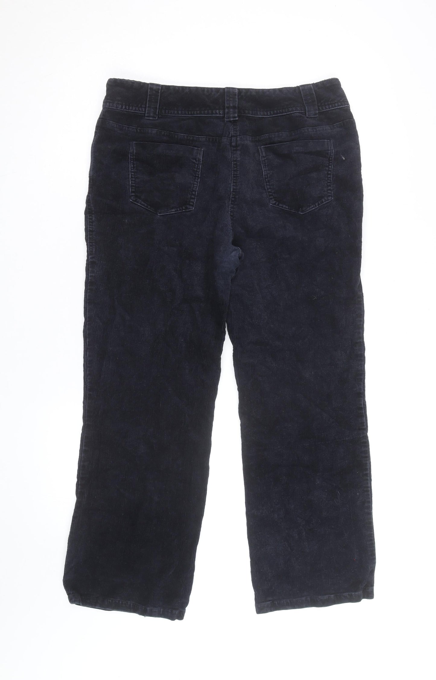 Laura Ashley Womens Black Corduroy Straight Jeans Size 14