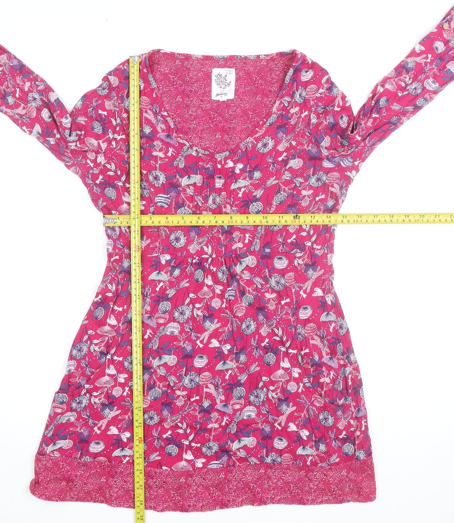 Mantaray Women's Pink Floral Fit & Flare Cotton Dress Size 12