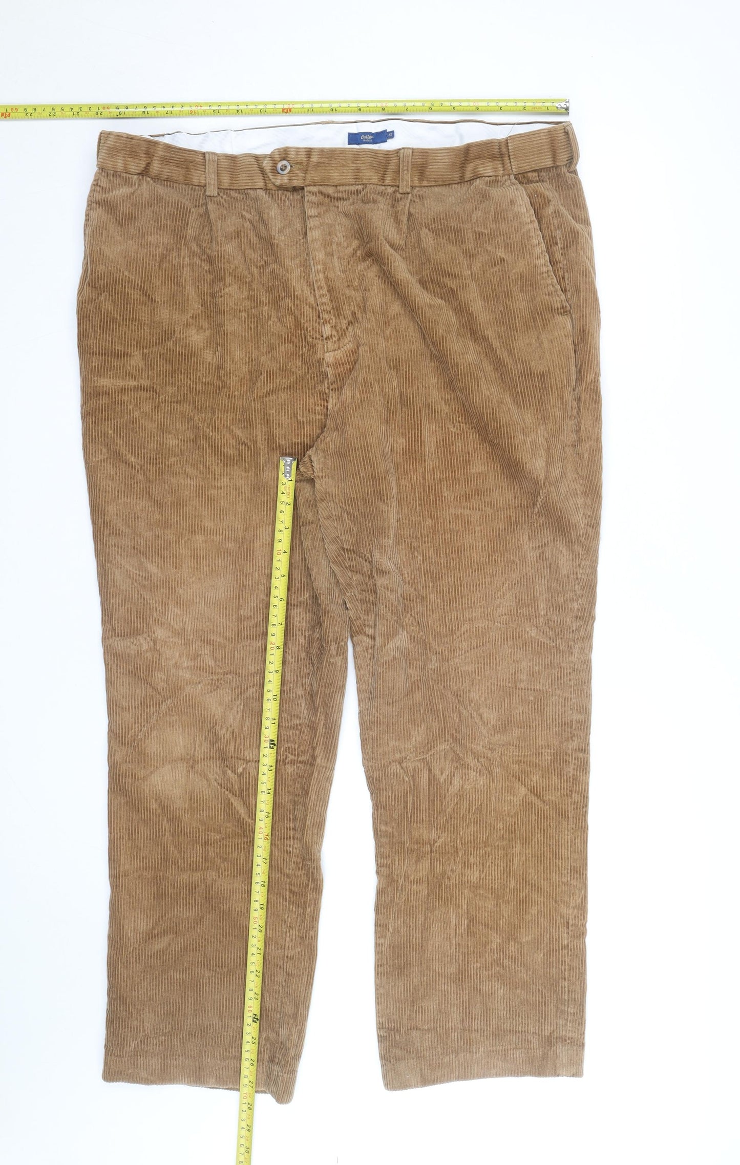 Collier Campbell Men's Brown Corduroy Straight Fit Jeans 32W 30L