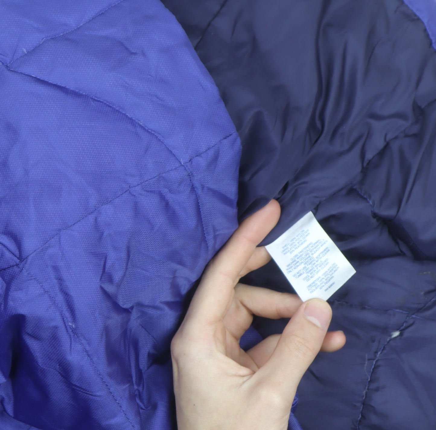 Lands' End Women's Blue Long Puffer Coat Size L Hooded Warm Winter Jacket
