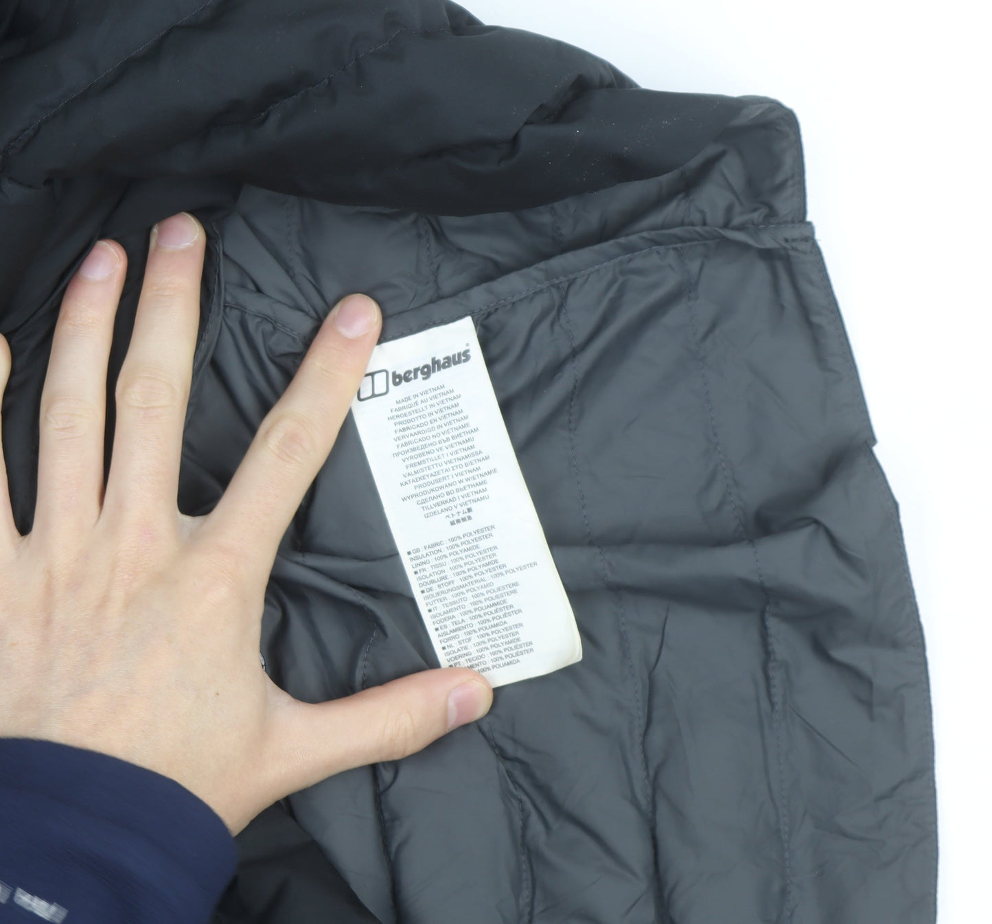 Berghaus Women Black Long Puffer Coat L Hooded Insulated Outdoor