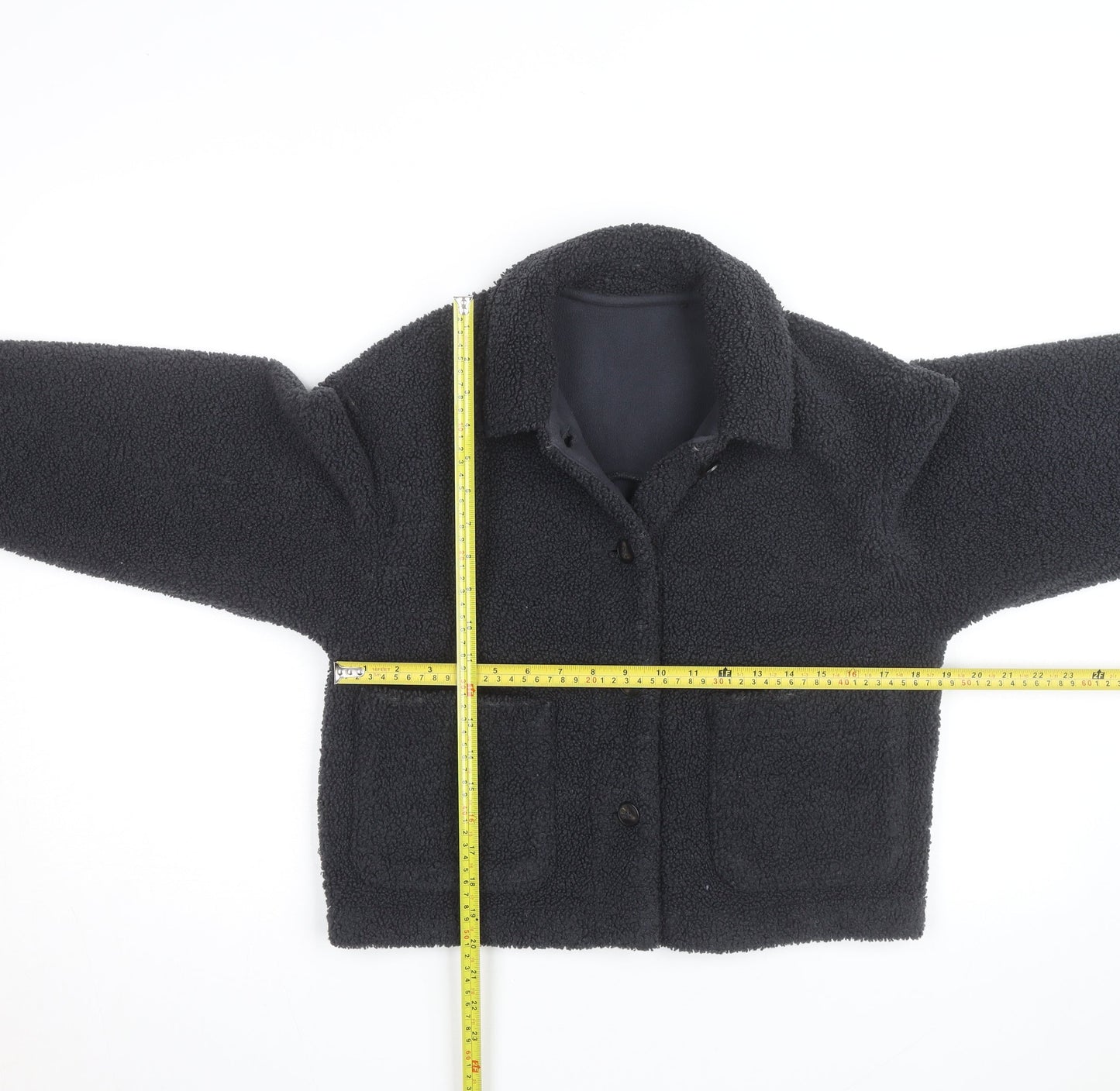 Uniqlo Men’s Black Fleece Button Jacket Size M Casual Winter Warm