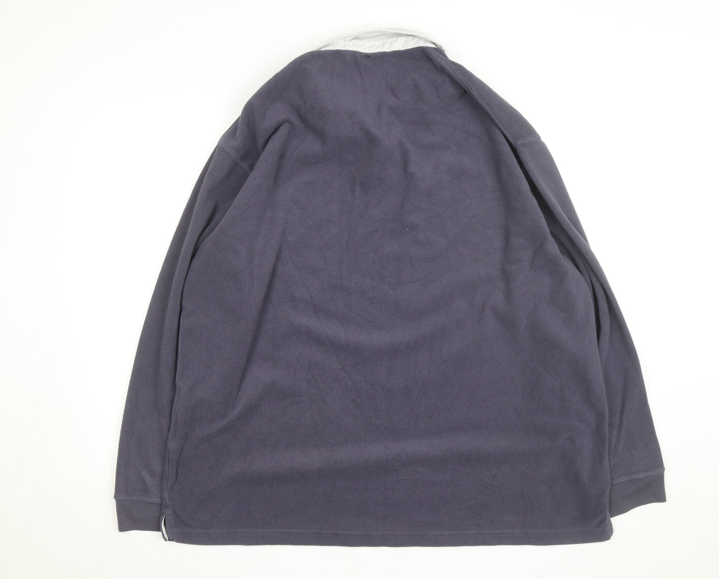 Cotton Traders Men’s Grey Collared Fleece Rugby Jumper 2XL