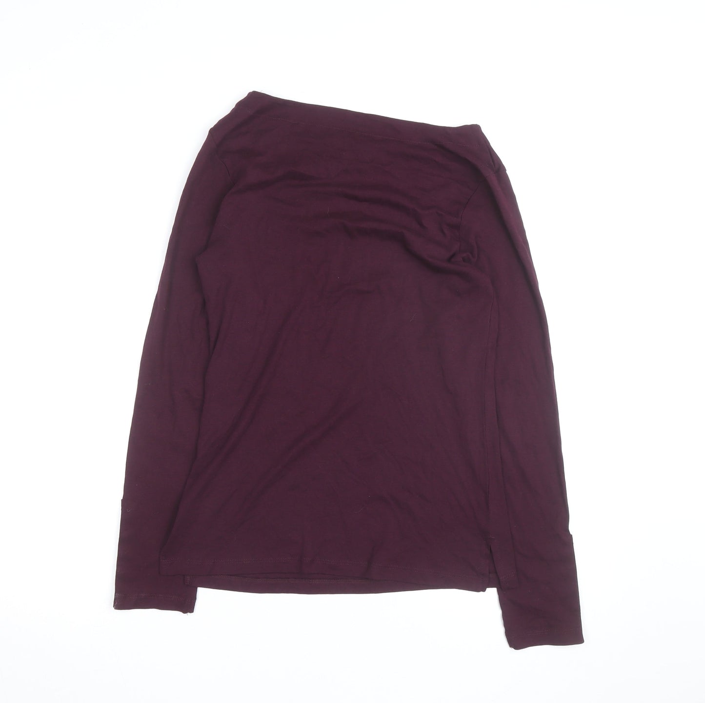 F&F Women Purple Long Sleeve Cotton Boat Neck Top Size 16