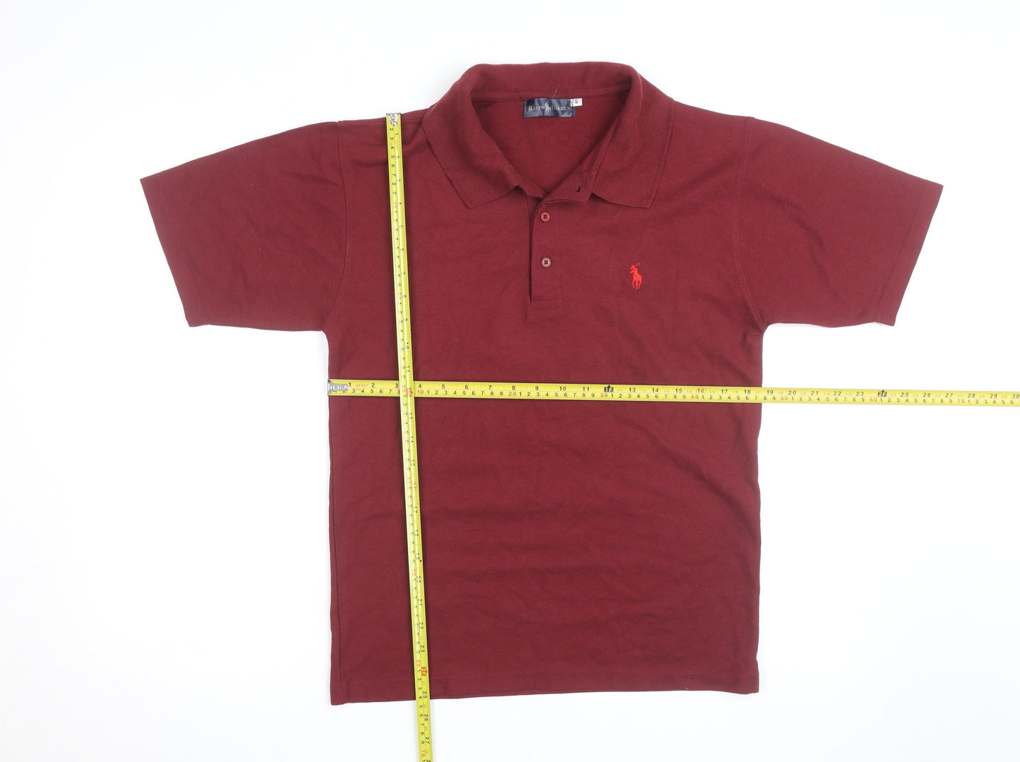 Ralph Lauren Mens Burgundy Short Sleeve Polo Shirt Size S Classic Fit