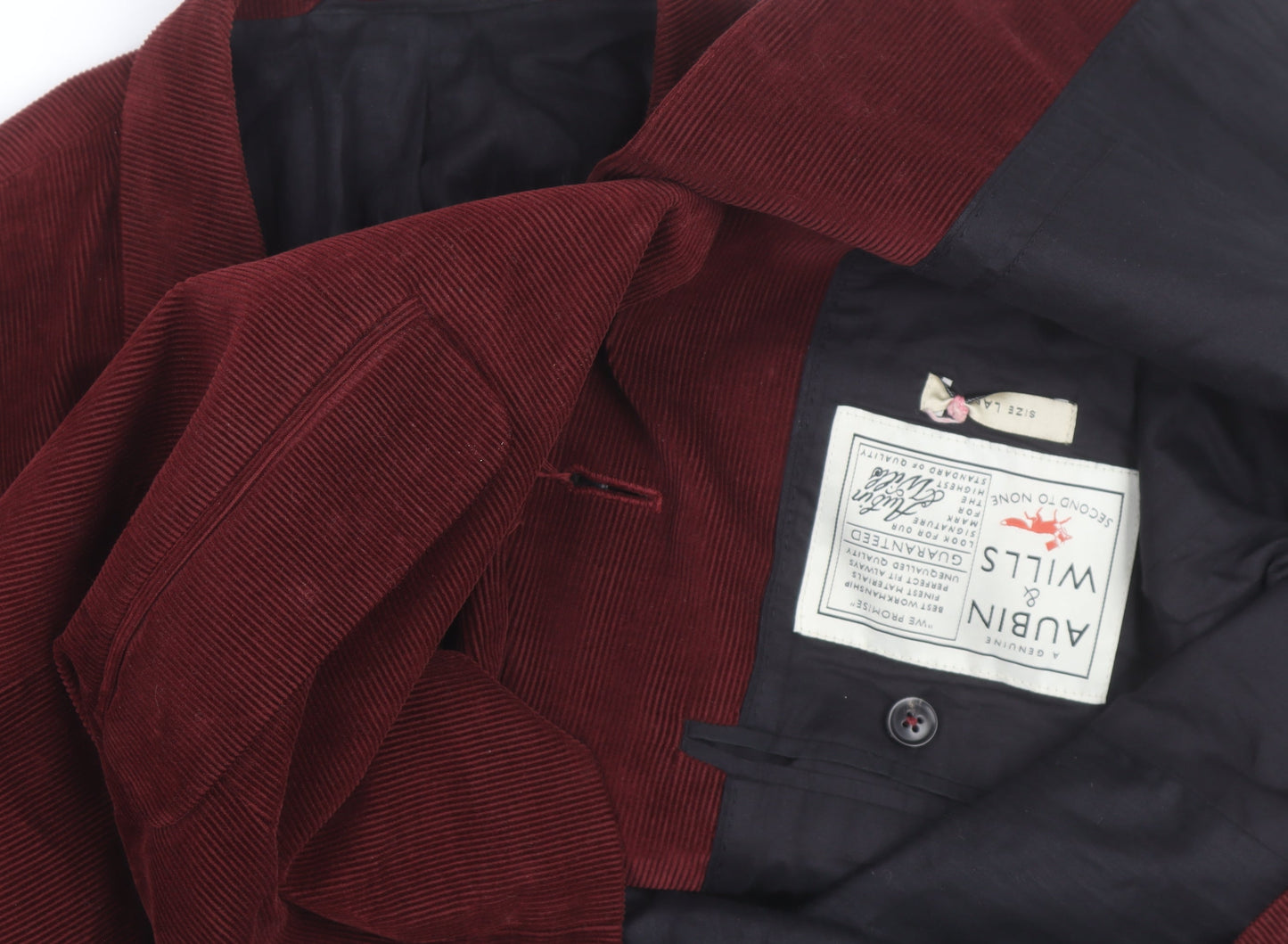 Aubin & Wills Men’s Red Corduroy Blazer Jacket Size 42 Regular
