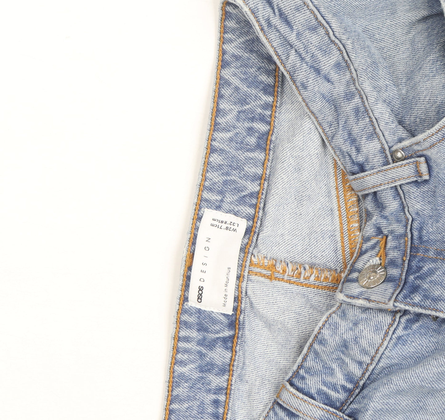 ASOS Design Men's Light Blue Distressed Slim Jeans W38 L31