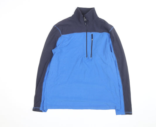 Mountain Warehouse Men’s Blue XS Fleece Pullover Sweatshirt 1/4 Zip