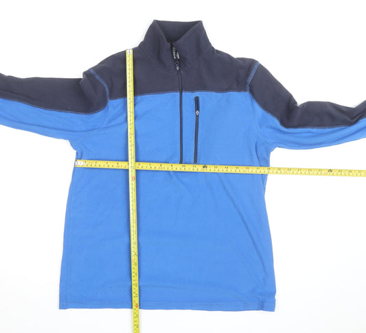 Mountain Warehouse Men’s Blue XS Fleece Pullover Sweatshirt 1/4 Zip