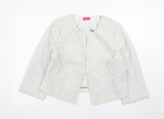 Together Women’s Ivory Lace Suit Jacket UK 14 Cropped Lined Blazer