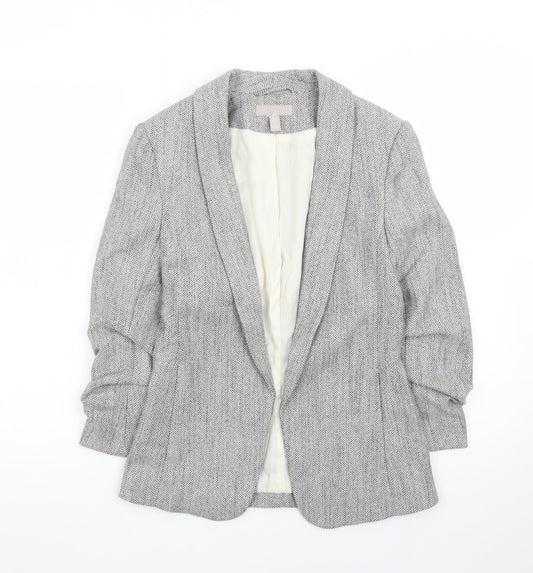 H&M Women’s Grey Shawl Collar Tailored Blazer Jacket Size 6