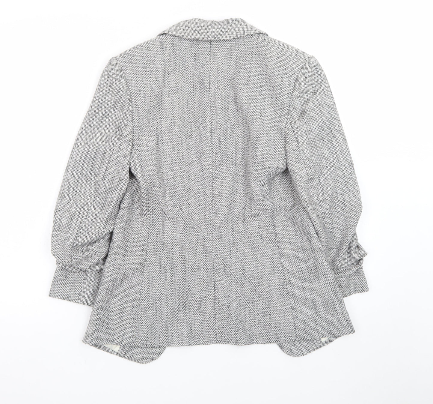 H&M Women’s Grey Shawl Collar Tailored Blazer Jacket Size 6