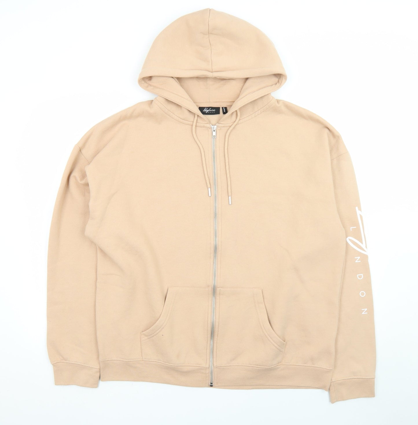 Lilylane London Women Beige Full Zip Hoodie Sweatshirt L