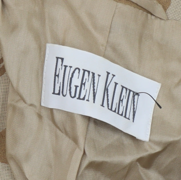 Eugen Klein Womens Beige Floral Blazer Jacket Size 12 Linen Wool Blend