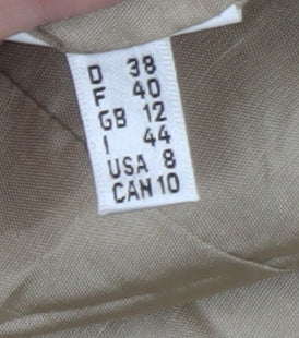 Eugen Klein Womens Beige Floral Blazer Jacket Size 12 Linen Wool Blend