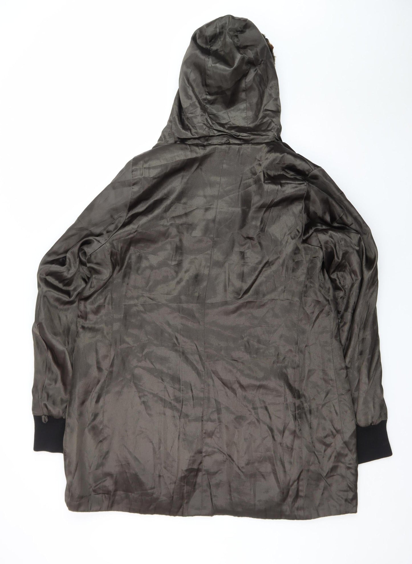 Creenstone Womens Brown Hooded Long Parka Coat Size 12