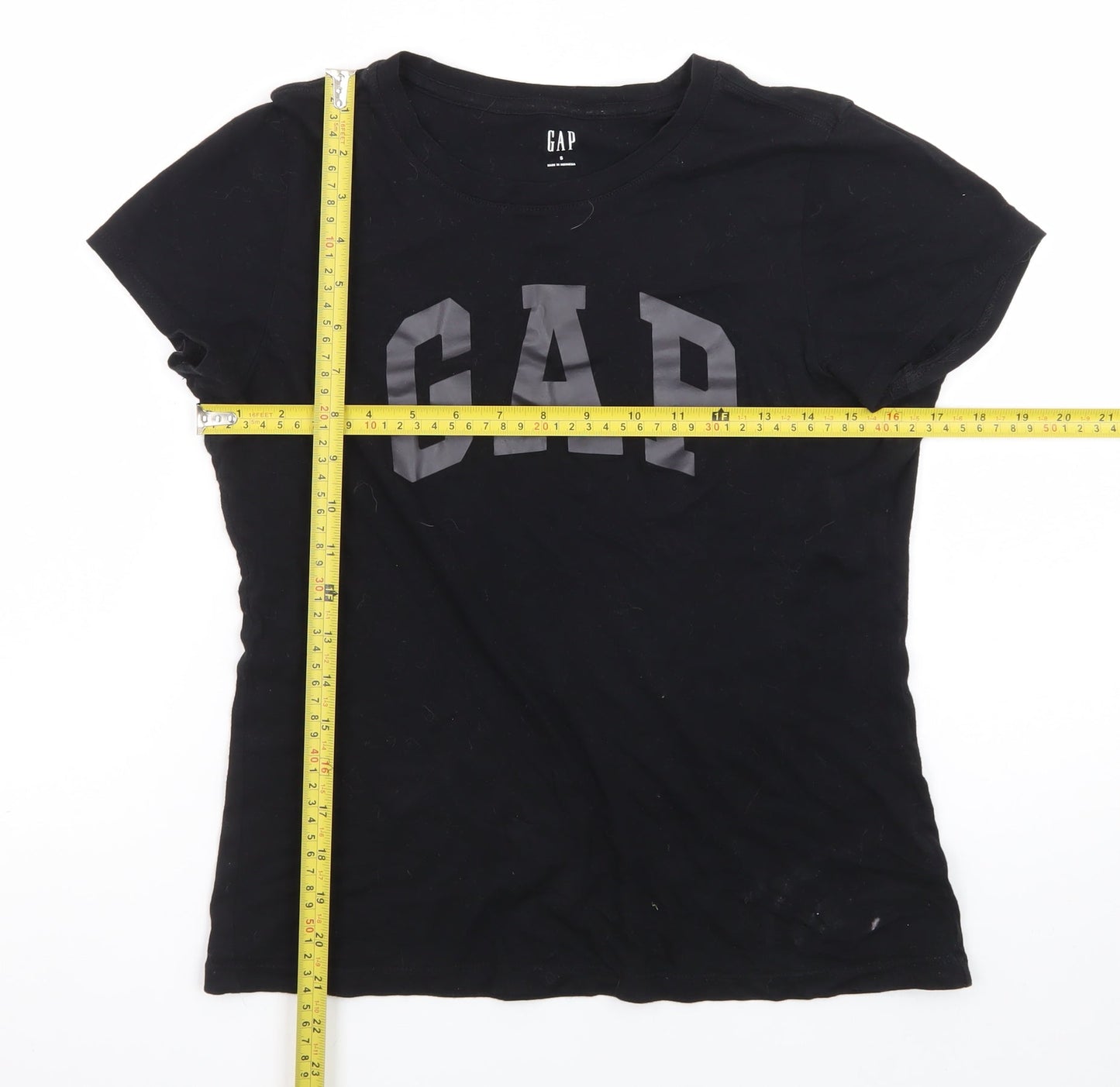 GAP Womens Black Basic Slim Fit Short Sleeve Cotton T-Shirt Size S