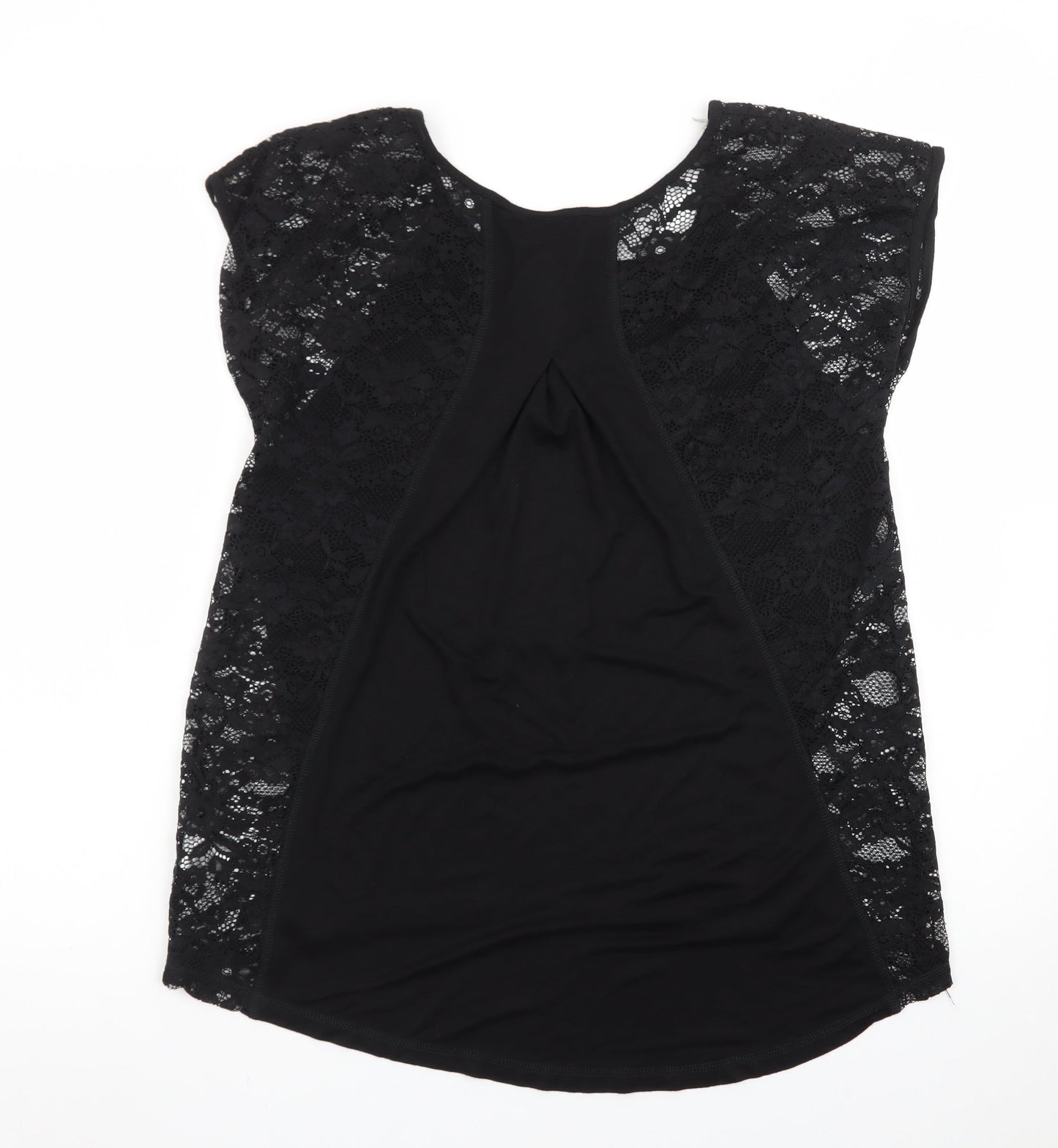 Izabel London Women's Black Lace Studded Blouse Size 12