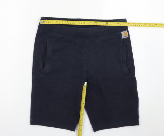 Carhartt Men Navy Blue S Porter Sweat Shorts Cotton Casual