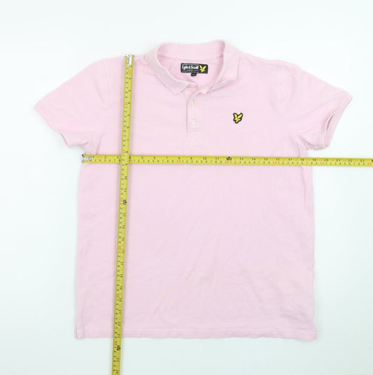 Lyle & Scott Junior Boys Pink Polo Shirt 15-16 Years Short Sleeve Cotton