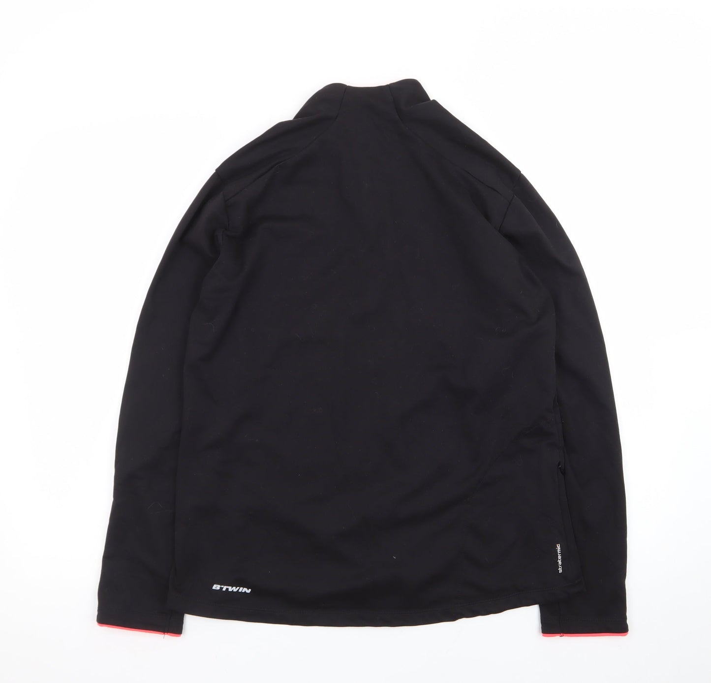 B'TWIN Women's Black Cycling Track Jacket Size 18 Long Sleeve 1/2 Zip