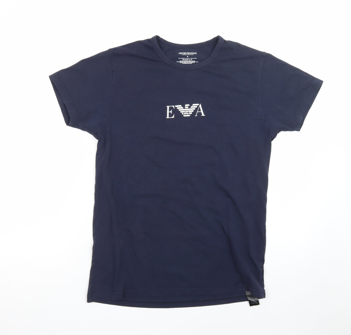 Emporio Armani Men's Blue Crew Neck Short Sleeve Designer T-Shirt M