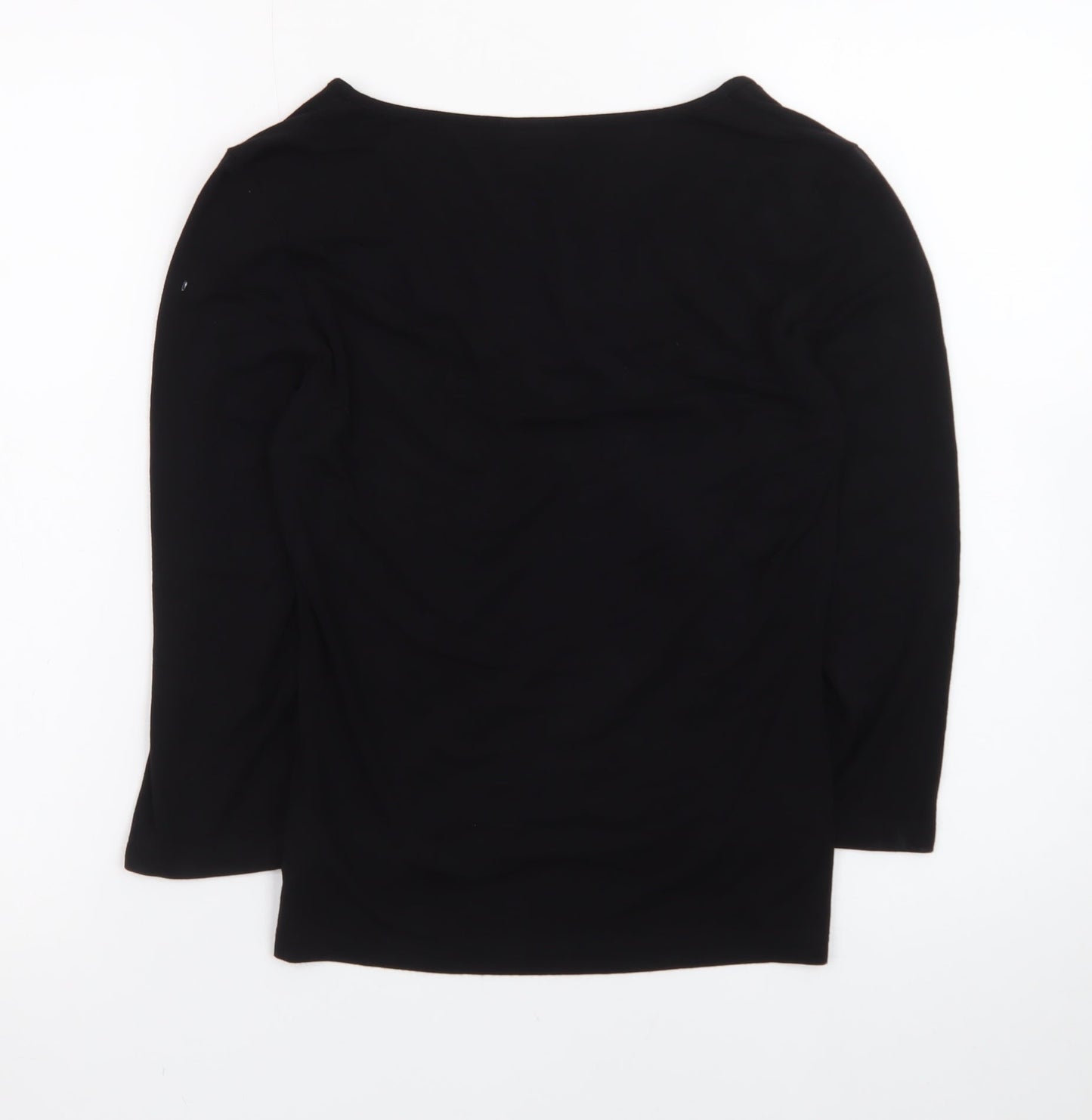 Next Women's Black Viscose Wrap Blouse UK 10 Long Sleeve