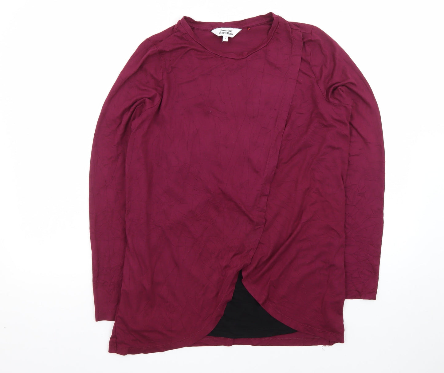 Blooming Marvellous Women's Red Wrap Long Sleeve Blouse Size S