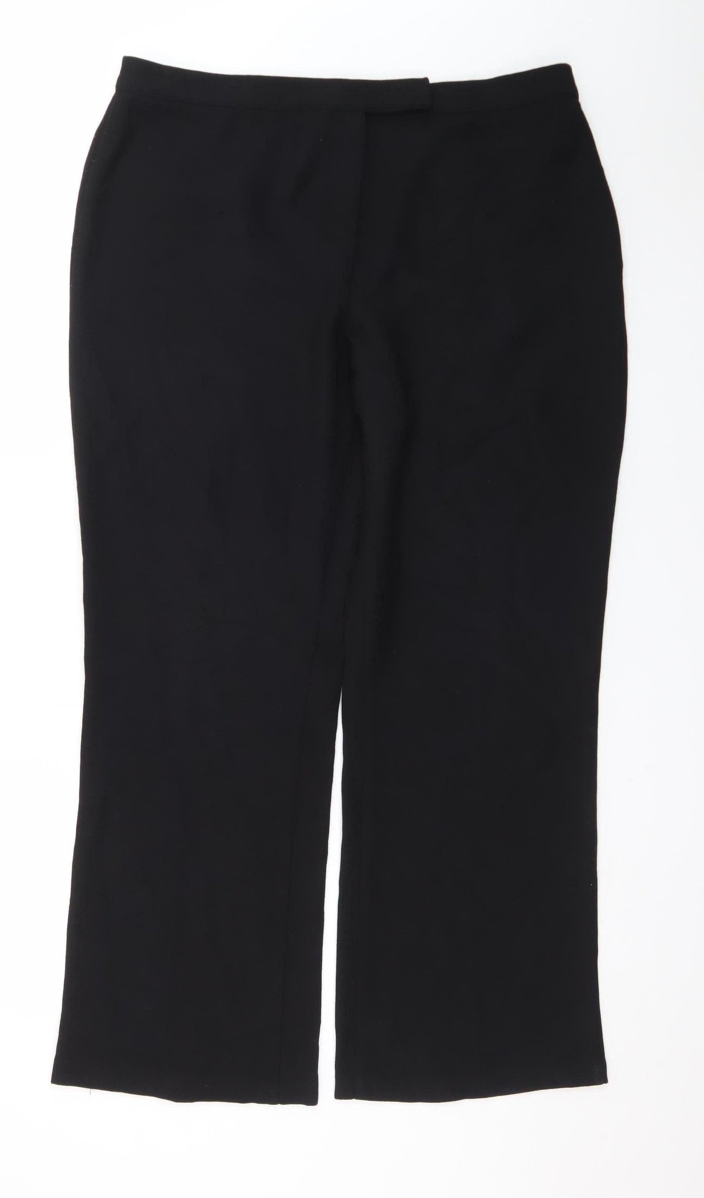 Marks and Spencer Women’s Black Size 18 Straight Leg Stretch Trousers