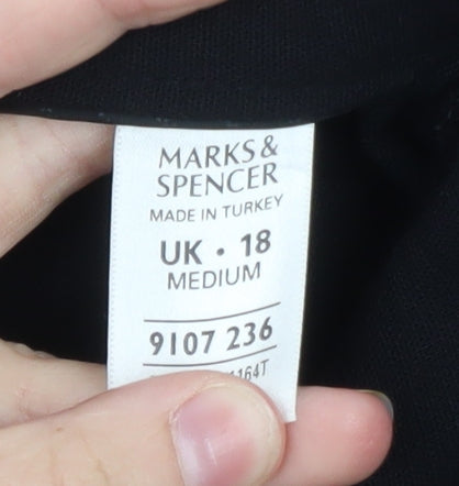 Marks and Spencer Women’s Black Size 18 Straight Leg Stretch Trousers