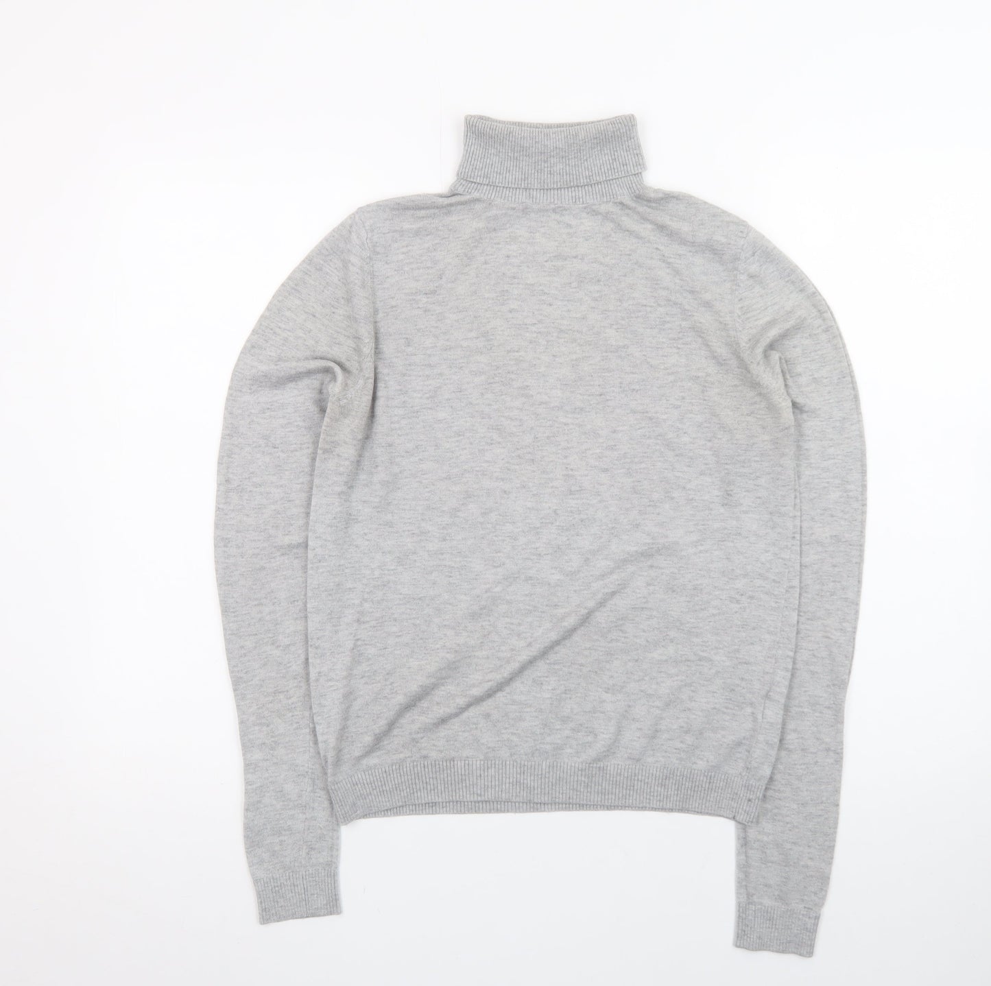 Oliver Bonas Women’s Grey Wool Blend Roll Neck Jumper Size 12