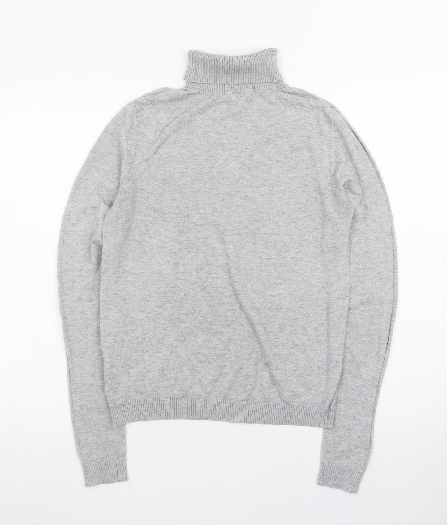 Oliver Bonas Women’s Grey Wool Blend Roll Neck Jumper Size 12