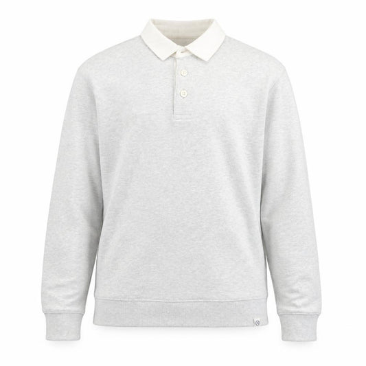 Marks and Spencer Men's Grey Long Sleeve Cotton Polo Shirt Size S