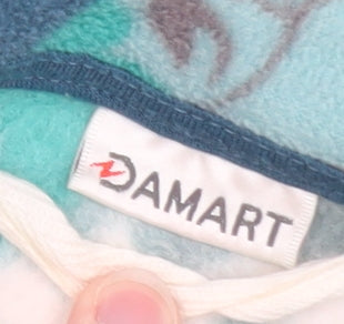 Damart Women Blue Floral Fleece Jacket Size 18 Full Zip Lightweight
