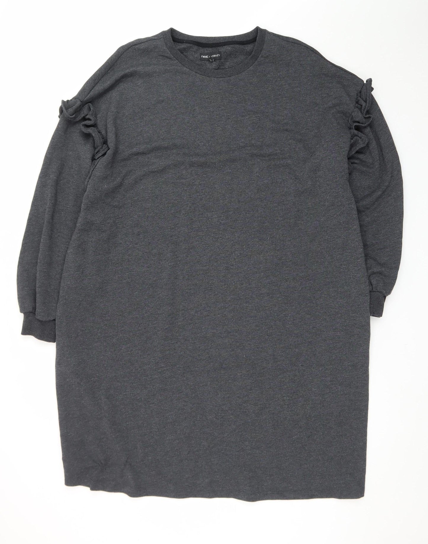 Next Women Grey Size 20 T-Shirt Dress Long Sleeve Casual Jersey