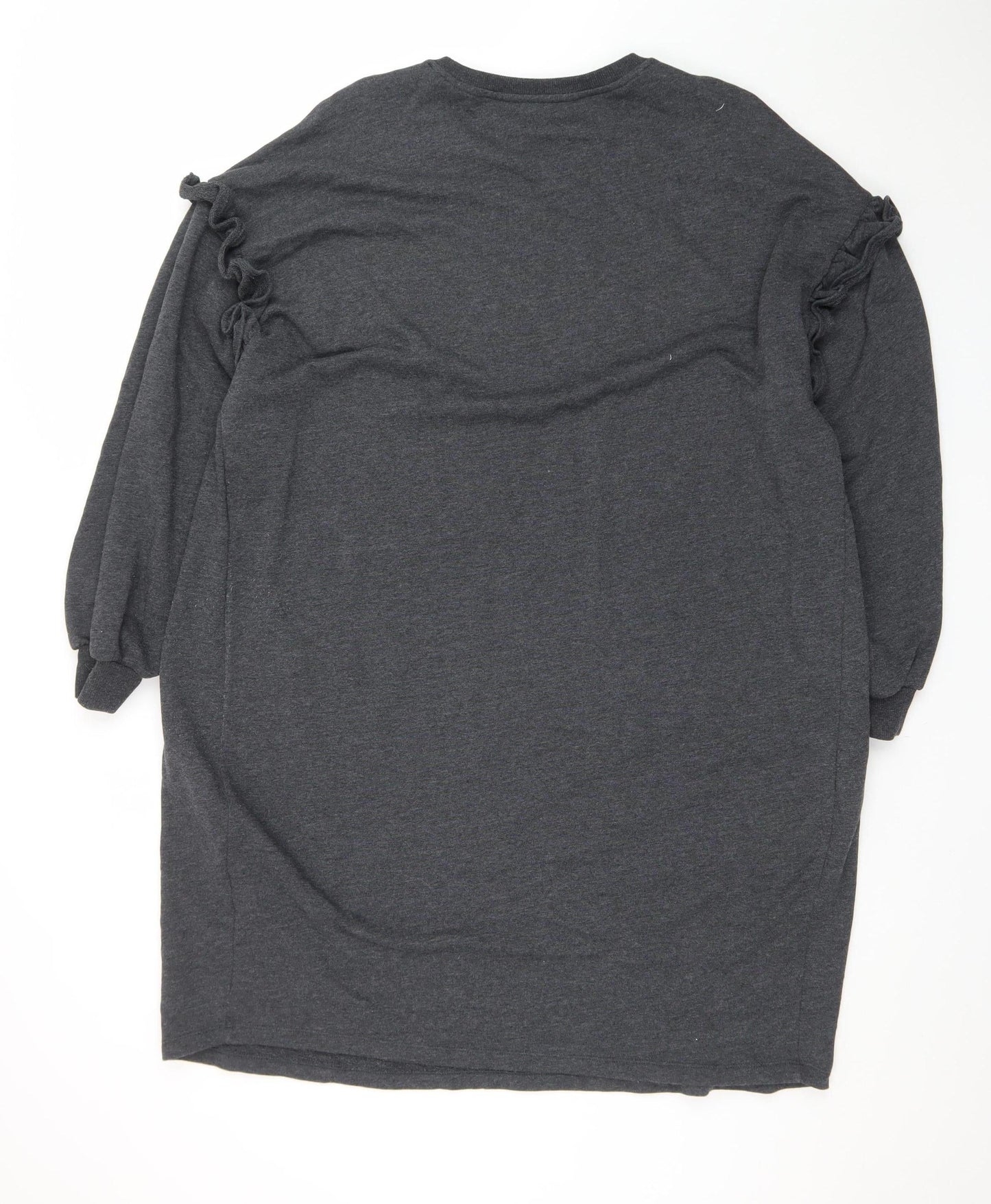 Next Women Grey Size 20 T-Shirt Dress Long Sleeve Casual Jersey