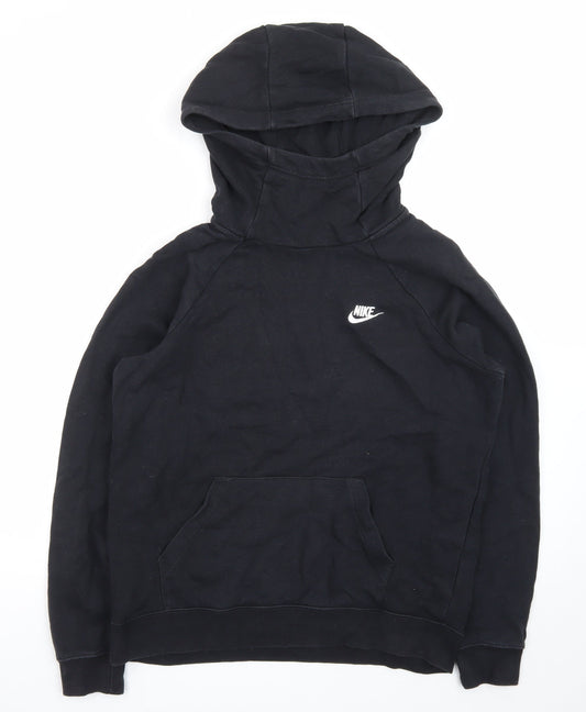 Nike Men's Black Pullover Hoodie M Regular Fit Fleece Logo