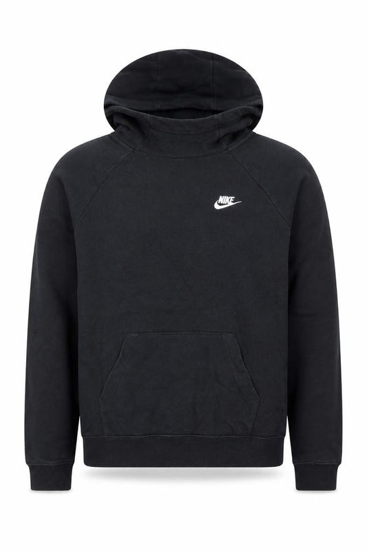 Nike Men's Black Pullover Hoodie M Regular Fit Fleece Logo