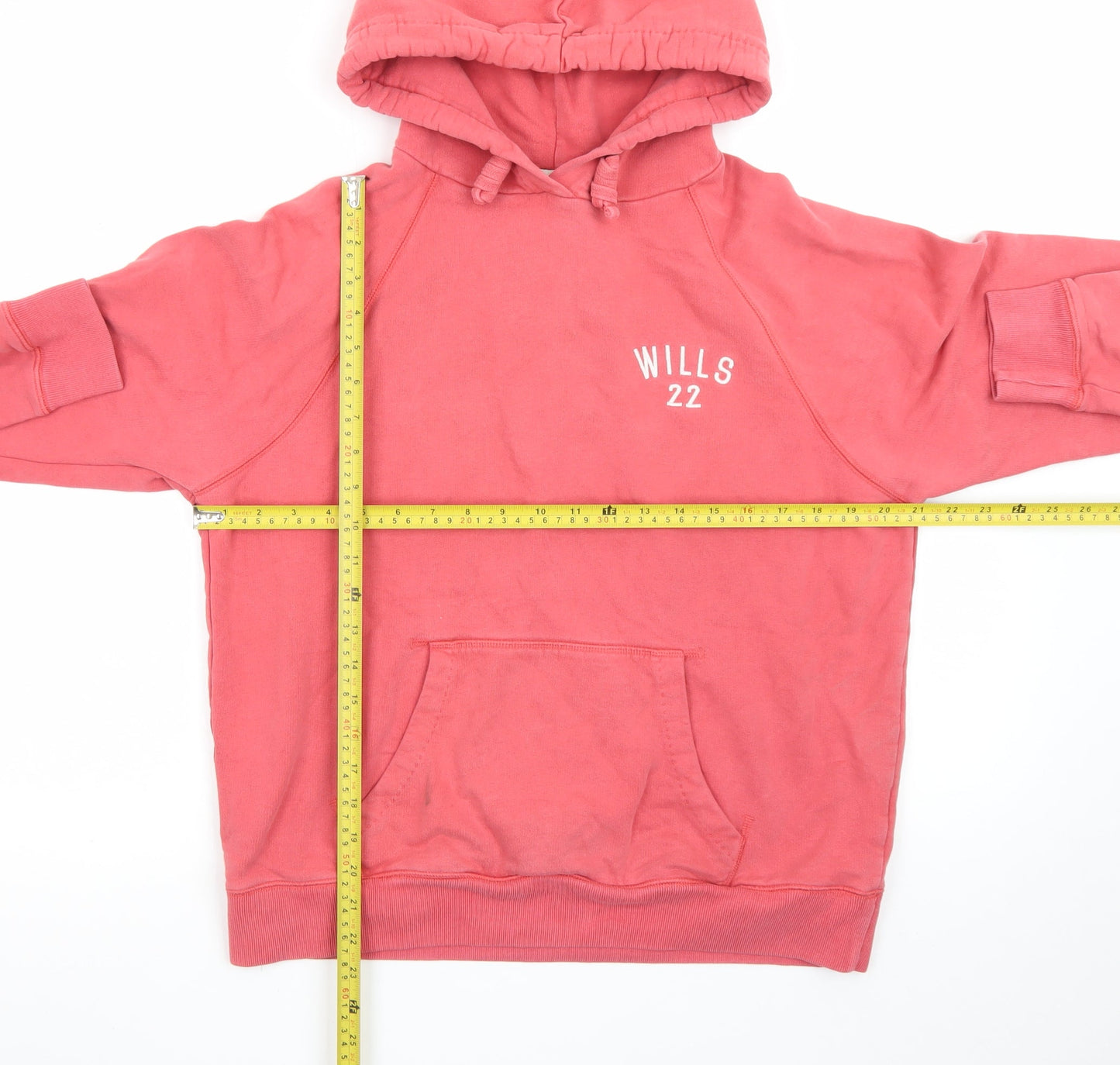 Jack Wills Womens Pink Pullover Hoodie Size 14 Wills 22 Logo Cotton