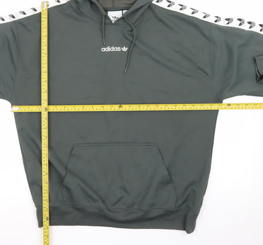 adidas Men's Green Pullover Hoodie M Logo Sports Style