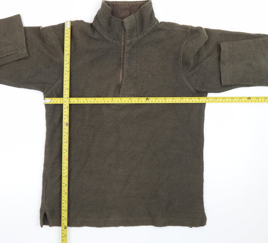 Mountain Warehouse Men's Brown XS Fleece 1/4 Zip Henley Sweatshirt